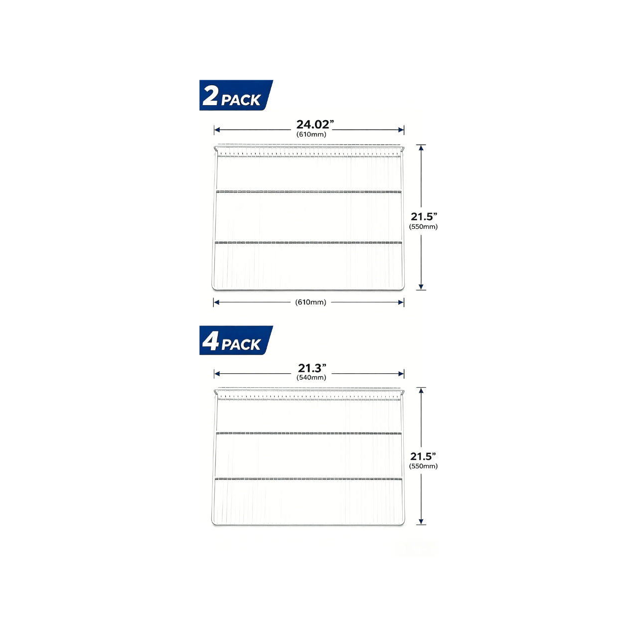 6-Pack Food Shelves with 24 Shelf Clips Compatible with ICE-54RF Refrigerator/Freezer