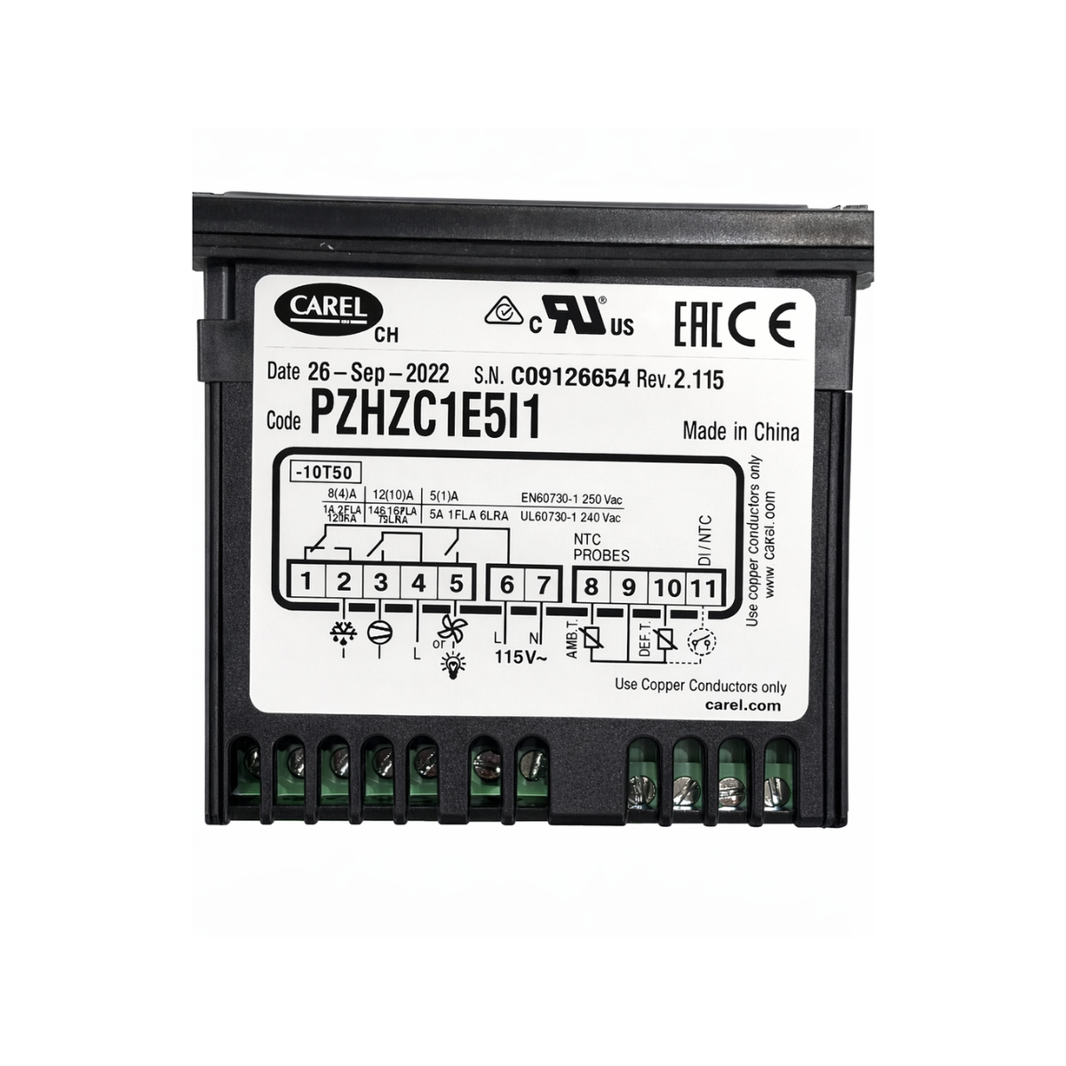 CAREL PZHZC1E5I1 Replacement Temperature Controller | ICECASA Freezer Models