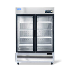 ICECASA 54 Inch 2 Door Commercial Display Refrigerator, Double Glass Door Commercial Reach-in Merchandiser Refrigerator
