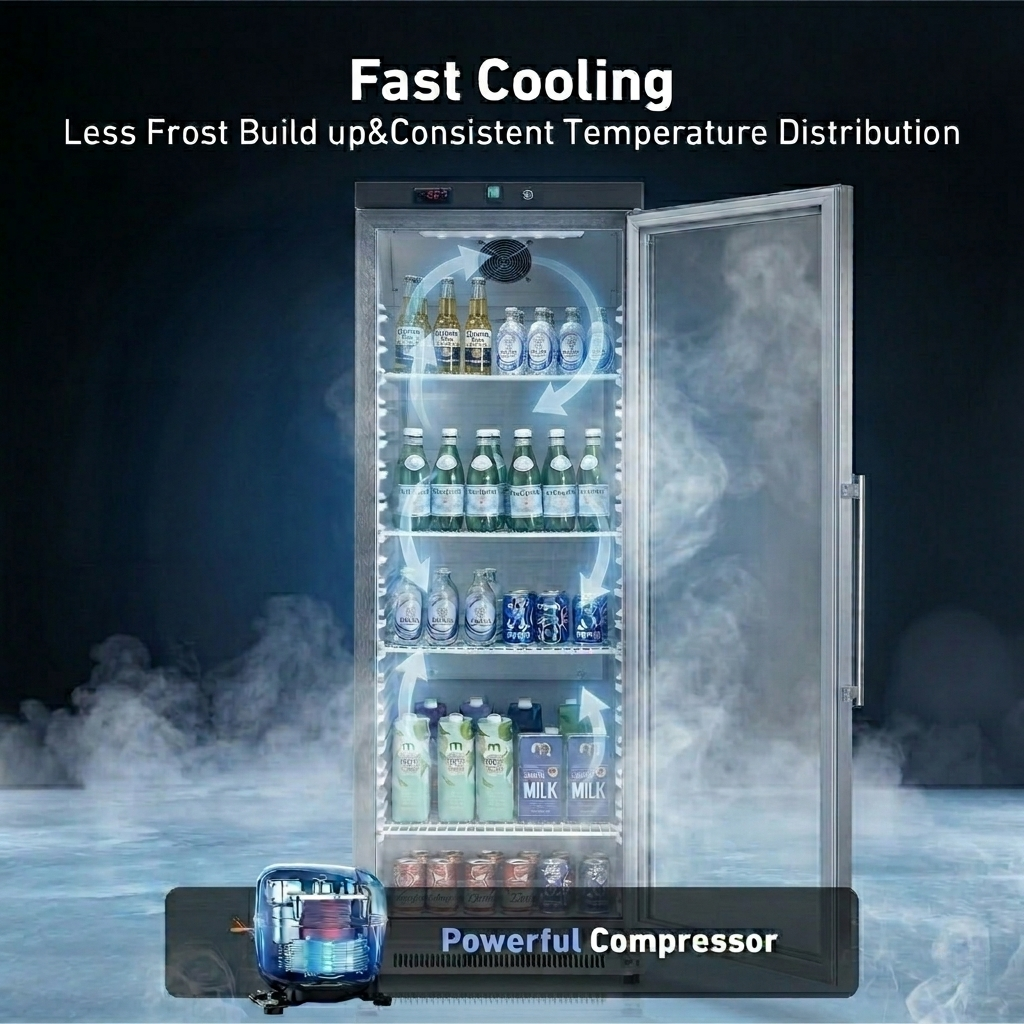 KOOLOTS Commercial 31" Glass Door Reach-In Refrigerator 21.6 Cu.Ft Beverage Display | KR600G