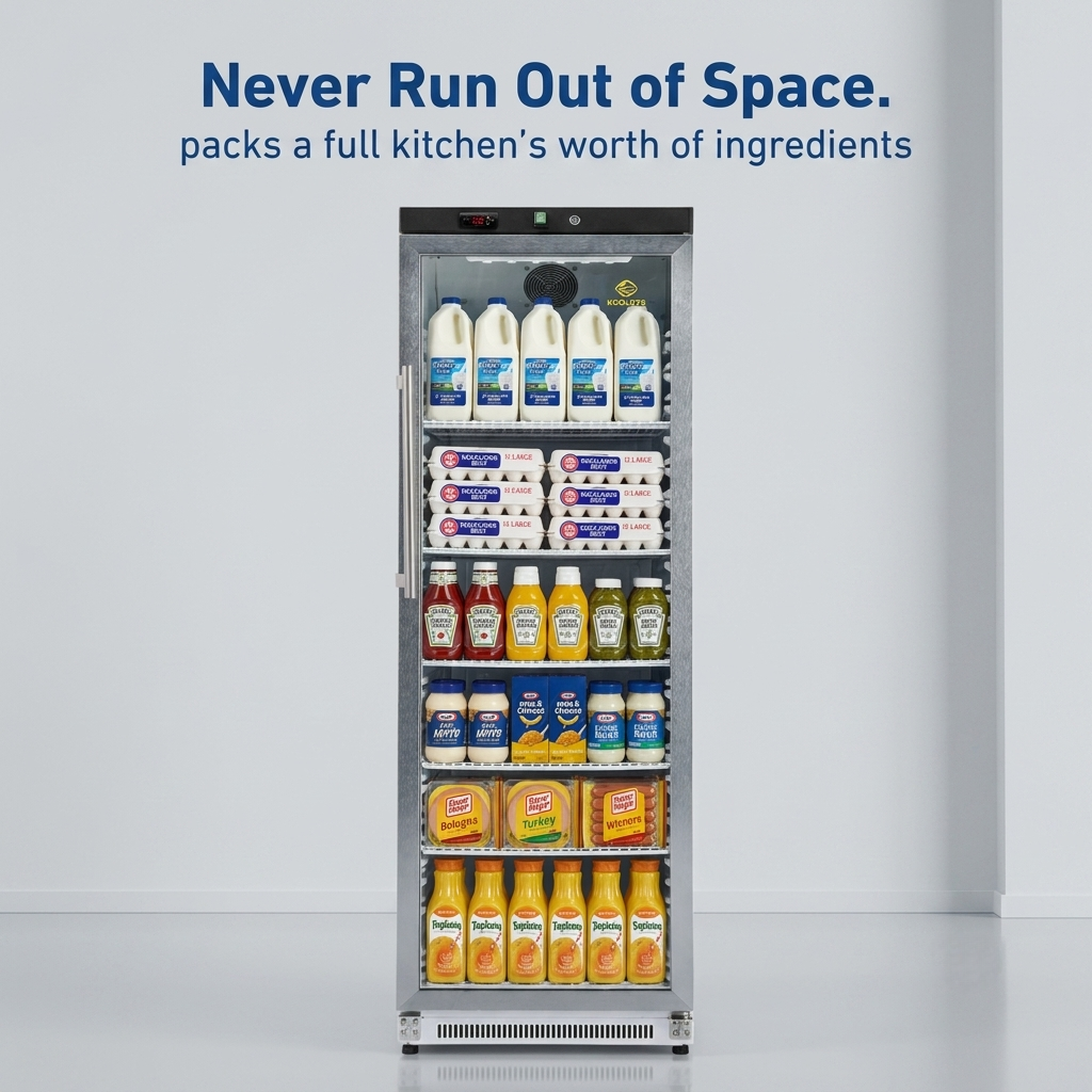 KOOLOTS Commercial 24" Glass Door Reach-In Refrigerator 13.6 Cu.Ft Beverage Display | KR400G