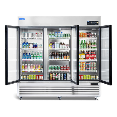 ICECASA Commercial 82" 3 Glass Door Reach-In Refrigerator Display Merchandiser | ICE-81RG