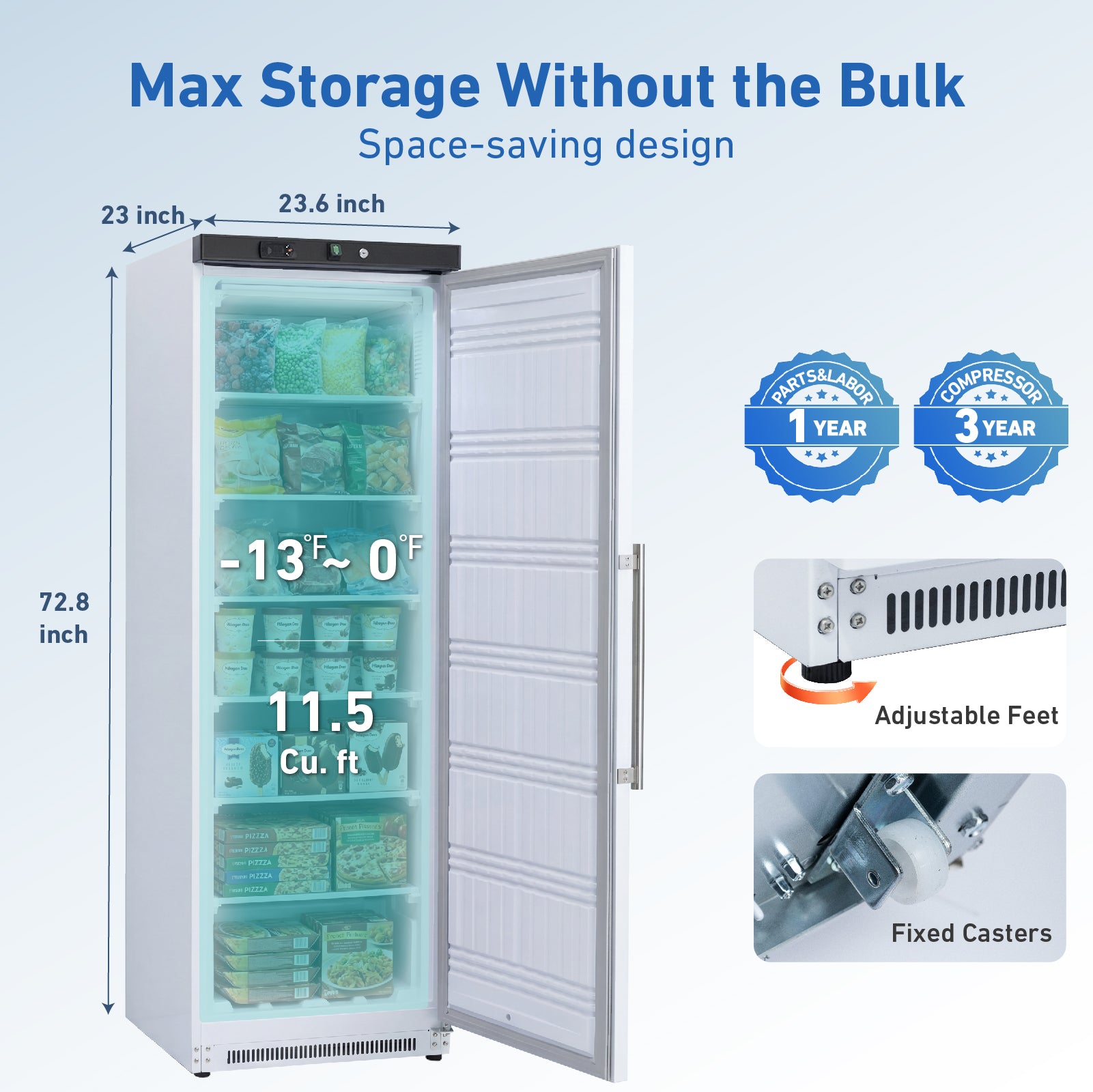 KF400 dimensions and storage capacity