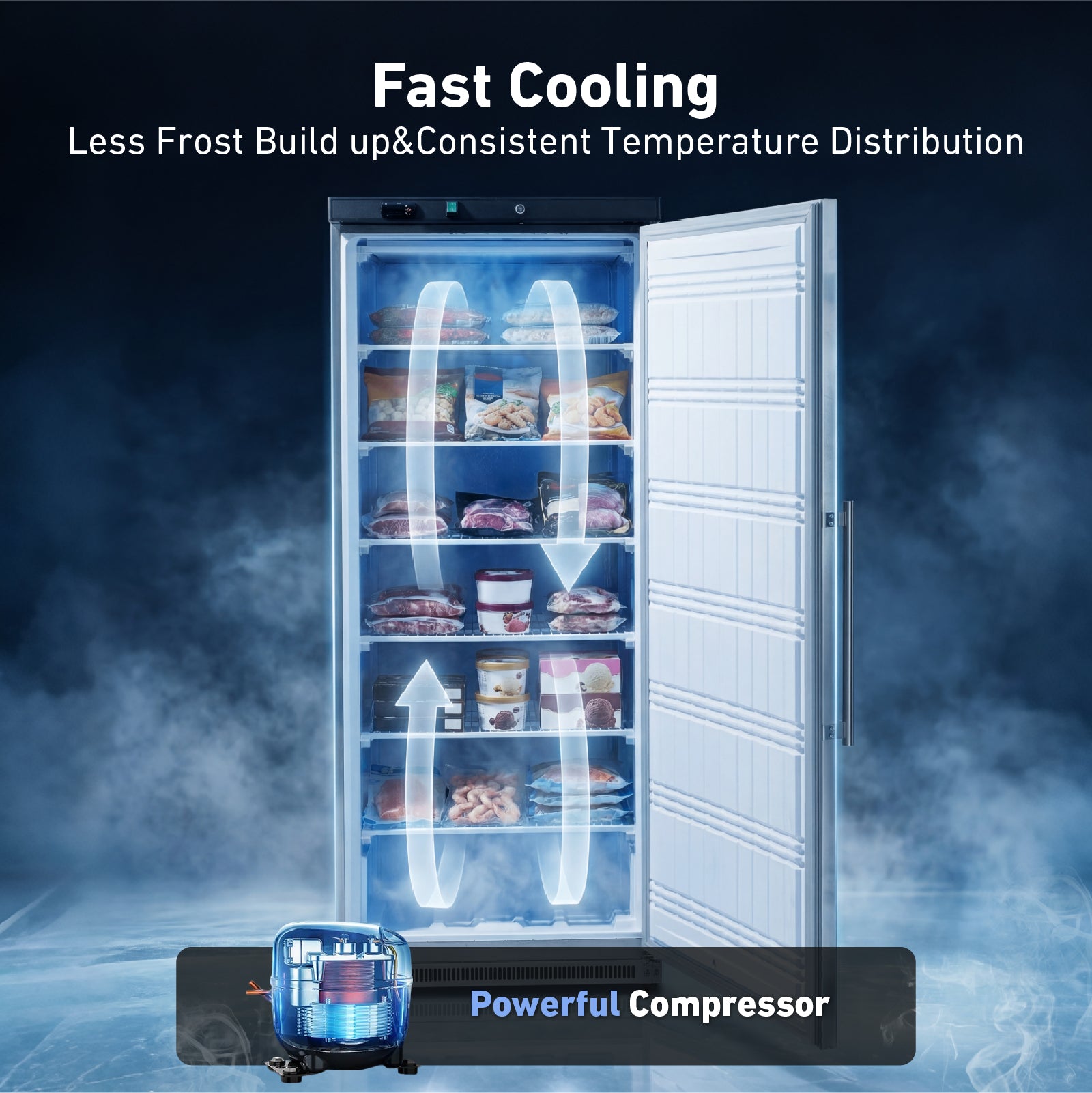 KF600-SS fast cooling and quiet operation