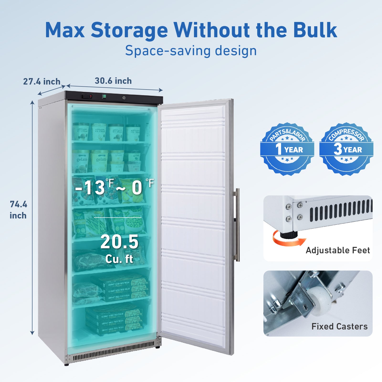 KF600-SS dimensions and storage capacity