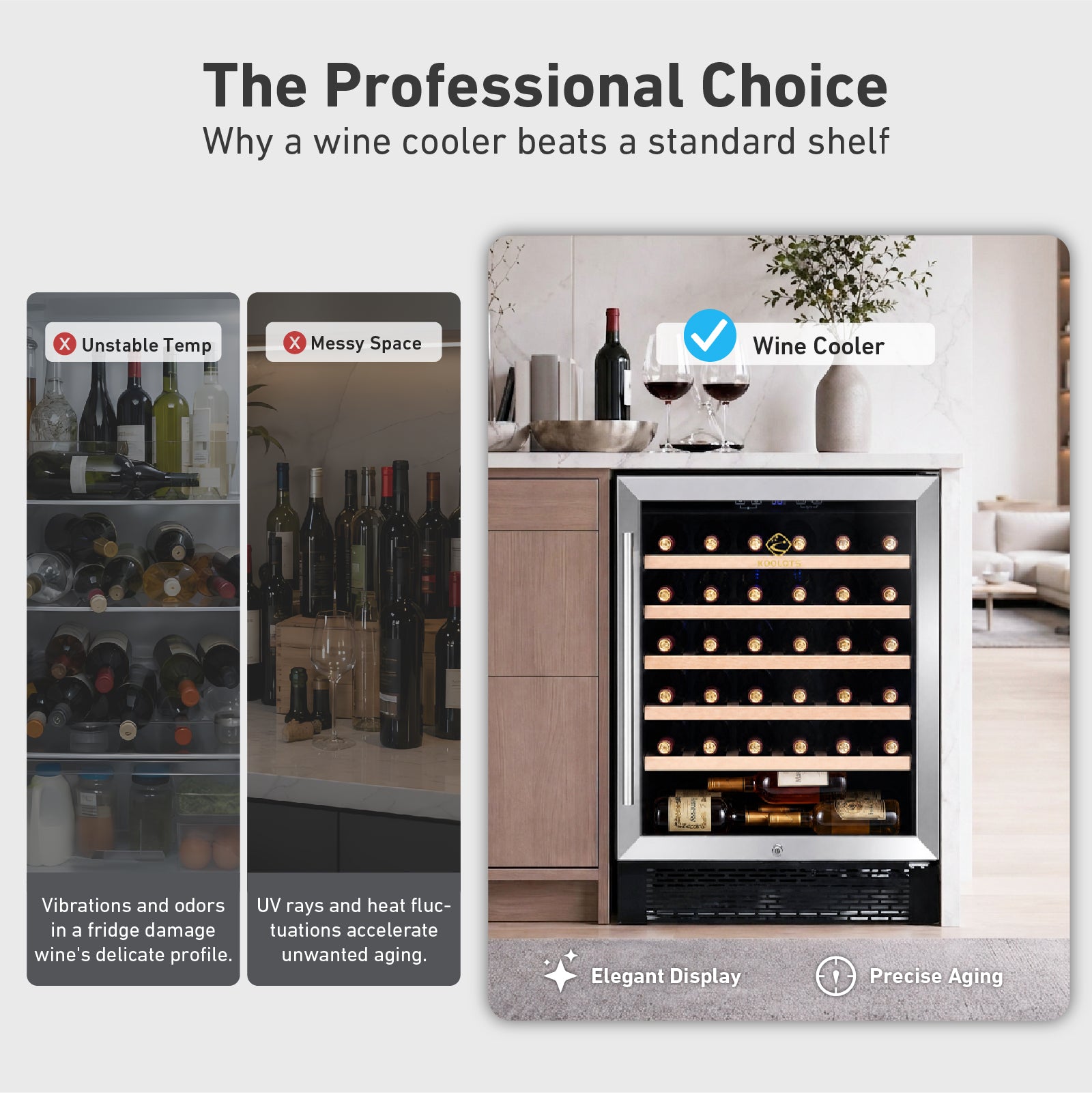KJCS-164W wine cooler vs standard refrigerator