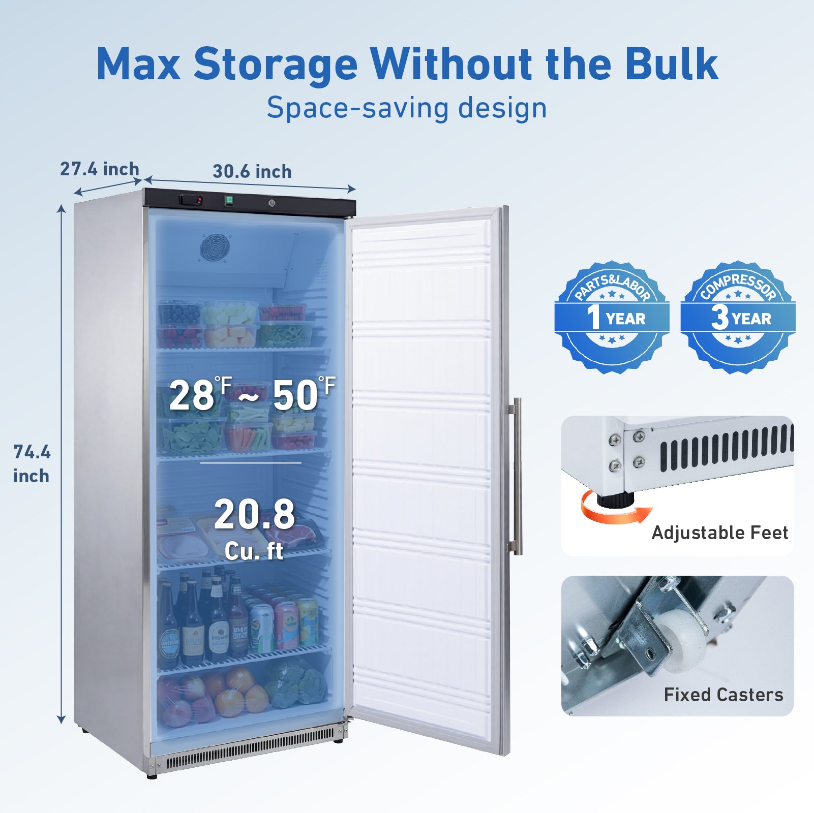 KR600-SS dimensions and storage capacity