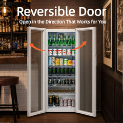 KOOLOTS Commercial 22" Glass Door Reach-In Refrigerator 8.5 Cu.Ft Beverage Display | KSC-248