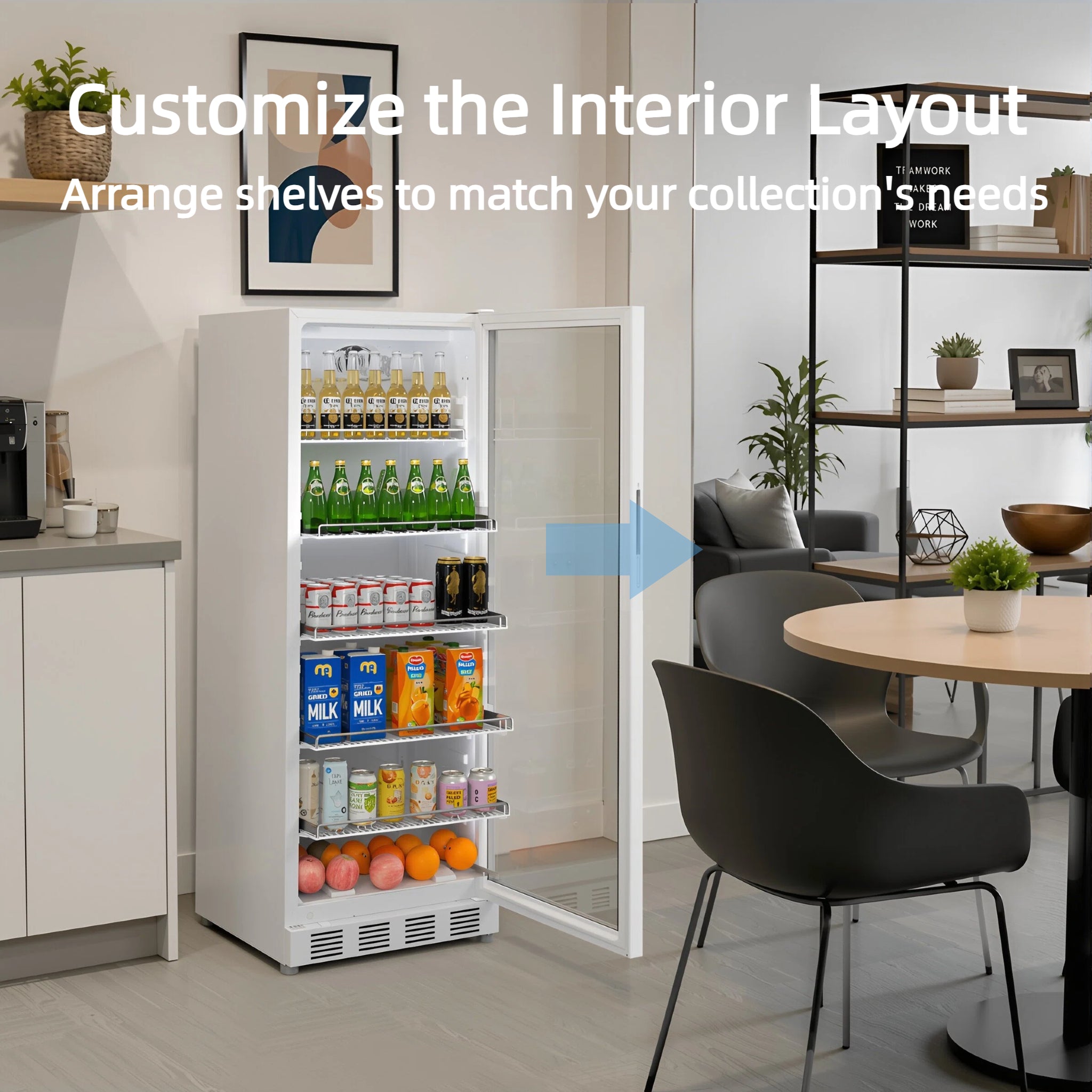 KOOLOTS Commercial 24" Glass Door Reach-In Refrigerator 10.8 Cu.Ft Beverage Display | KSC-280A