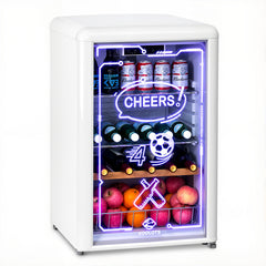 KOOLOTS Retro 4.4 Cu.ft Beverage Cooler with Soccer Neon Ambient LED Lighting | KJCS-125C
