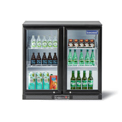 ICECASA Beverage Refrigerator, 2 Glass Door Back Bar Fridge Commericial Beer Cooler Merchandiser