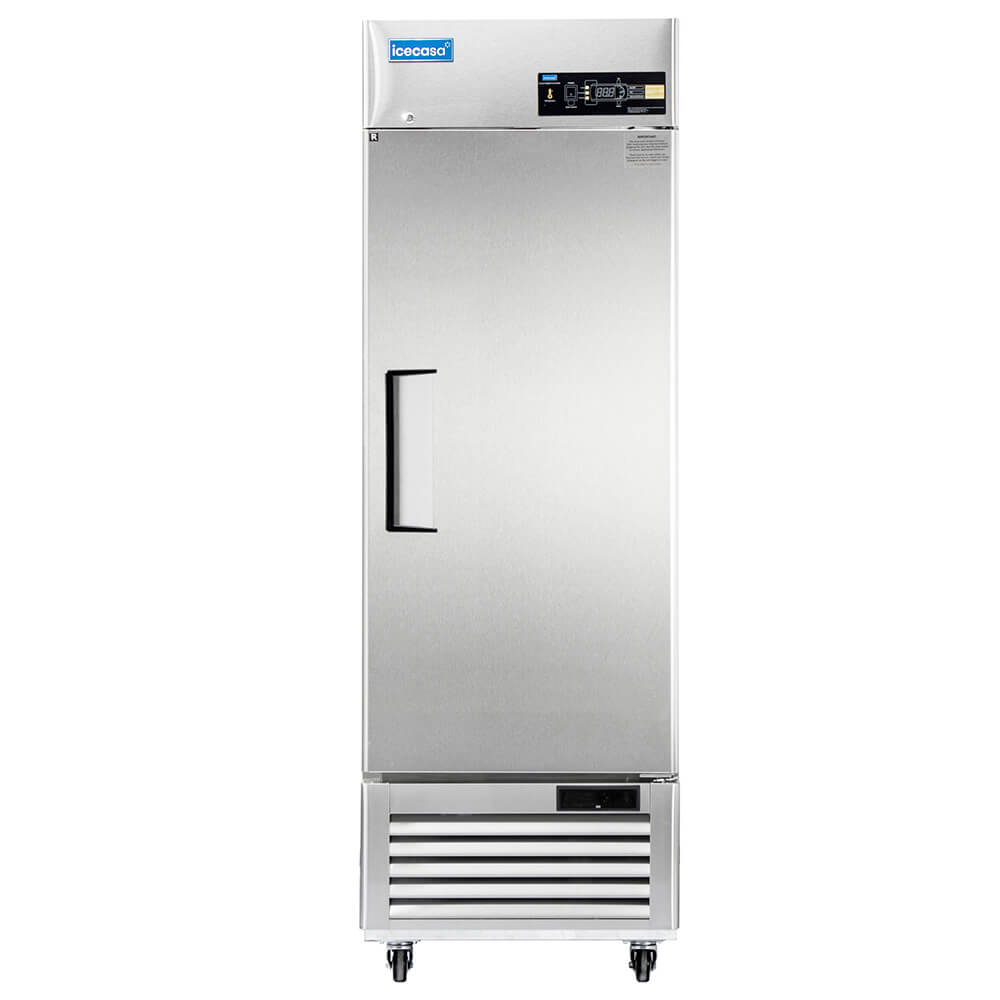 ICECASA 27 Inch Commercial Refrigerator, Restaurant 1 Door Reach-In Commercial Upright Fridge, Cooler