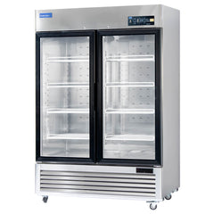 ICECASA 54 Inch 2 Door Commercial Display Refrigerator, Double Glass Door Commercial Reach-in Merchandiser Refrigerator