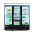 ICECASA 72 Inch 3 Door Commercial Display Refrigerator, 3 Glass Door Commercial Reach-in Merchandiser Refrigerator