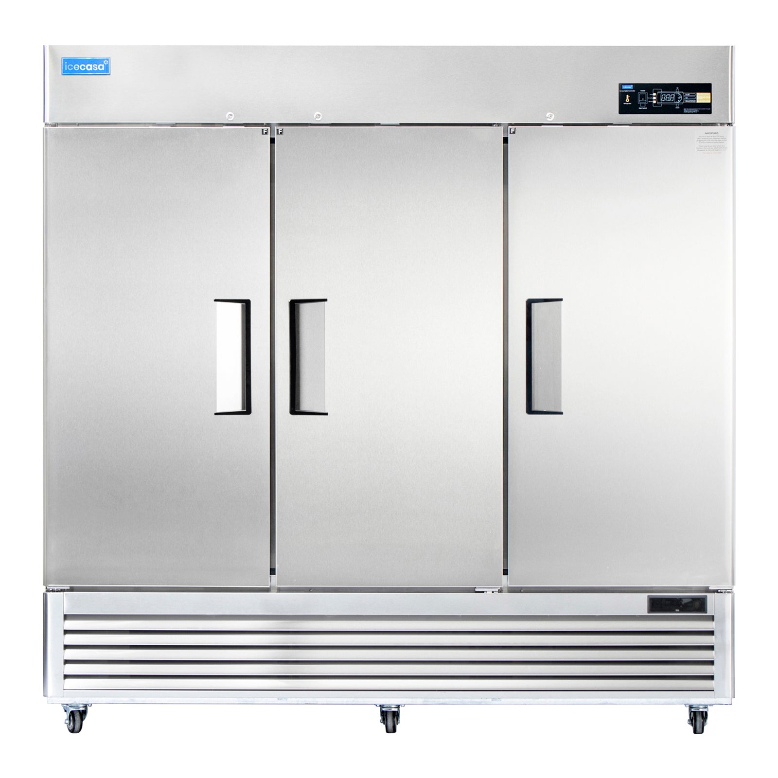 3 Door Commercial Freezer, ICECASA 82 Inch Restaurant Reach-In Commercial Upright Freezer