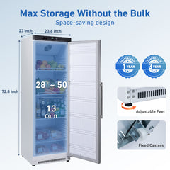 KOOLOTS Commercial 24" Single Door Reach-In Refrigerator 13 Cu.Ft White Finish | KR400