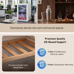 KOOLOTS Retro 4.4 Cu.ft Beverage Cooler with Neon Ambient LED Lighting | KJCS-126R